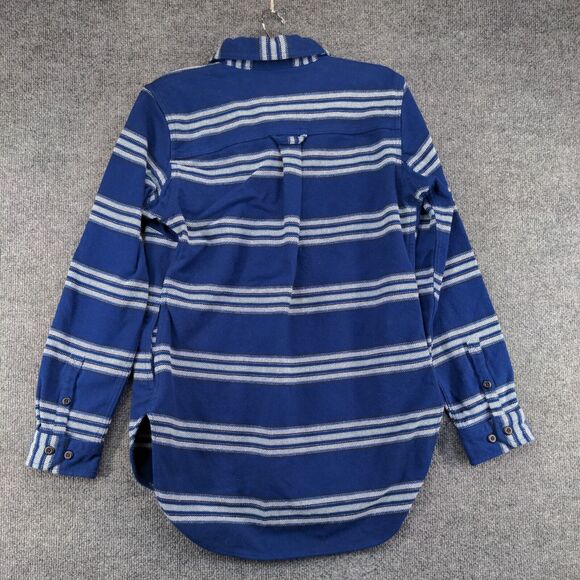 Duluth Trading Co Men's Button Up Shirt Blue Striped Small Long Sleeve - Picture 5 of 11